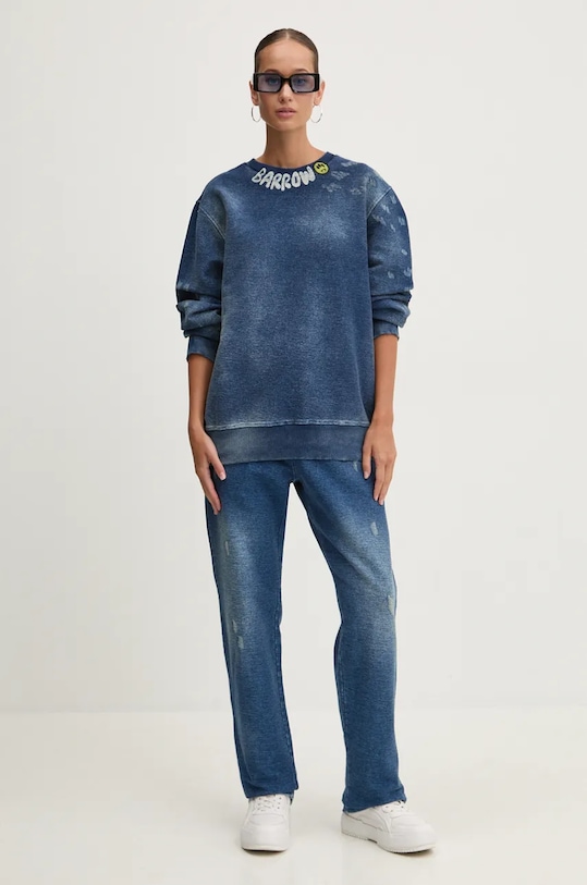 Barrow hanorac de bumbac F4BWUASW034 albastru SS25