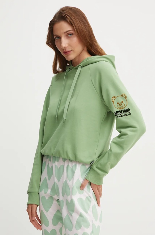 Φούτερ lounge Moschino Underwear με κουκούλα πράσινο A1702.4424