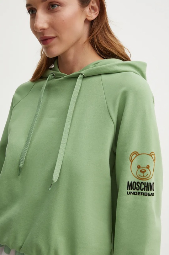 Mikina s kapucňou Moschino Underwear zelená A1702.4424