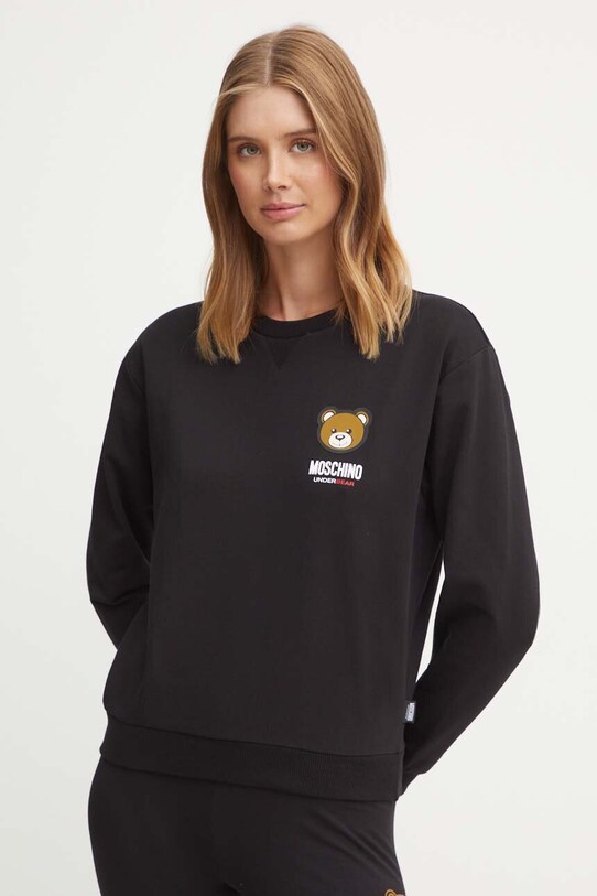 Moschino Underwear bluza lounge z elastanem czarny A1790.4413