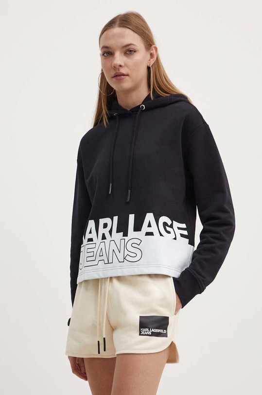 Karl Lagerfeld Jeans bluza print negru 245J1803
