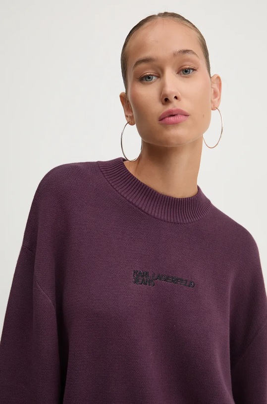Karl Lagerfeld Jeans pulover de bumbac 245J2000 violet