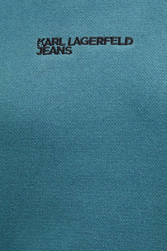 Karl Lagerfeld Jeans sweter bawełniany 245J2000 turkusowy