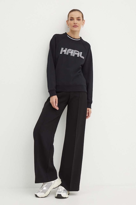 Karl Lagerfeld bluza bawełniana 245W1803 czarny AW24