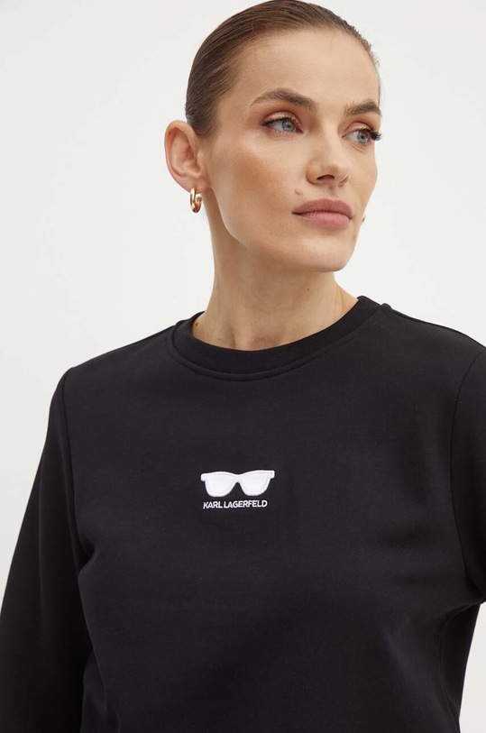 Bombažen pulover Karl Lagerfeld črna 245W1813