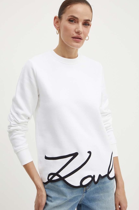 Karl Lagerfeld bluza bawełna biały 245W1815