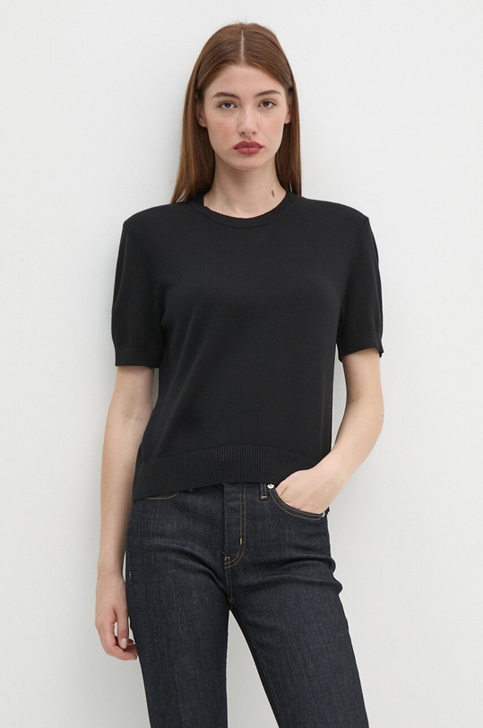 Pulover United Colors of Benetton okrugli crna 103CD10BD