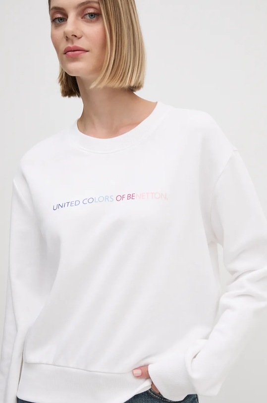 United Colors of Benetton hanorac de bumbac print bej 3J68D107Z