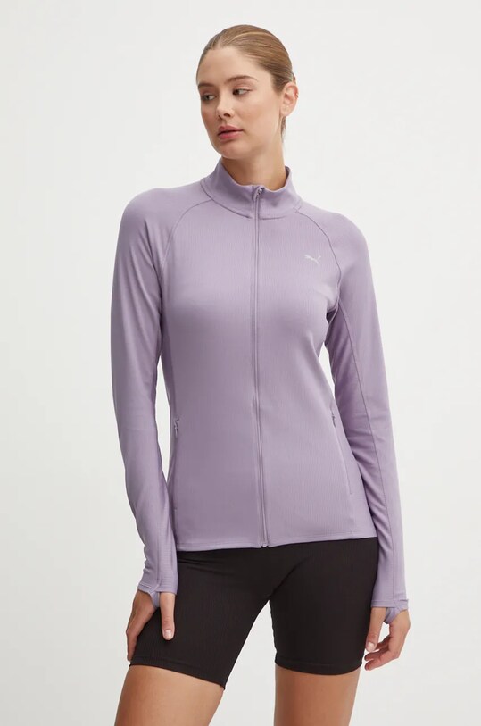 Puma bluza do biegania Run for Her z elastanem fioletowy 525755