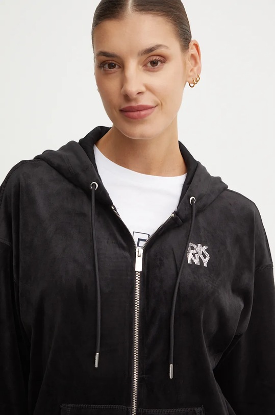 Dukserica od velura Dkny crna DP4J9544