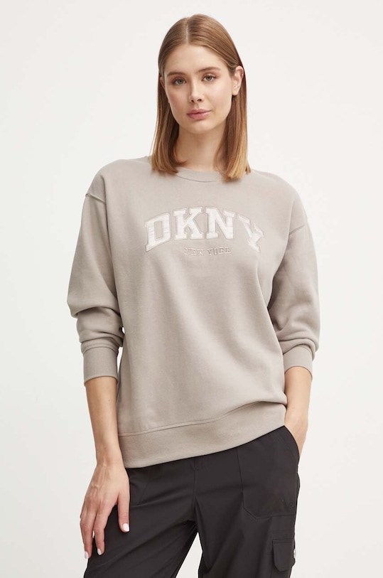 Dkny bluza aplikacja brązowy DP4T9809