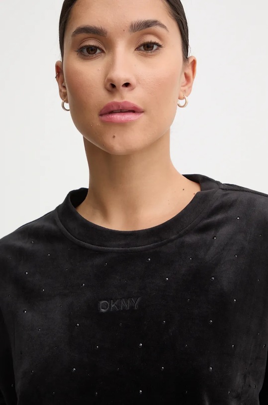 Dkny bluză din velur negru DP4T1061