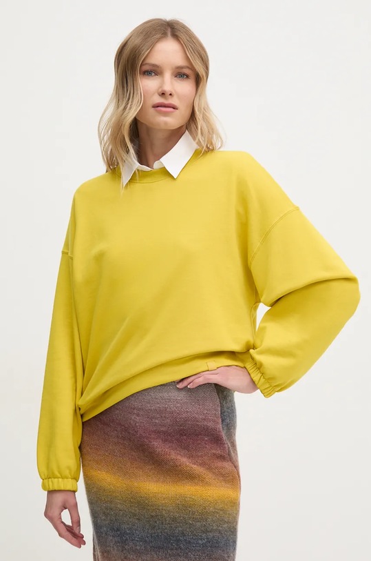 Μπλούζα United Colors of Benetton χωρίς κουκούλα κίτρινο 31NB3M06V
