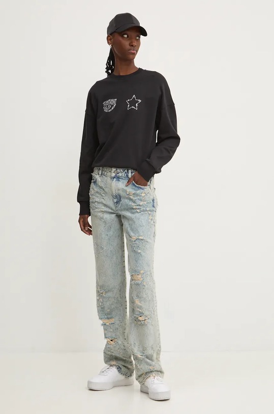 Chiara Ferragni hanorac de bumbac 77CBIK05 negru AW24