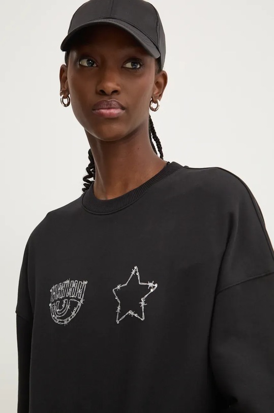Chiara Ferragni hanorac de bumbac negru 77CBIK05