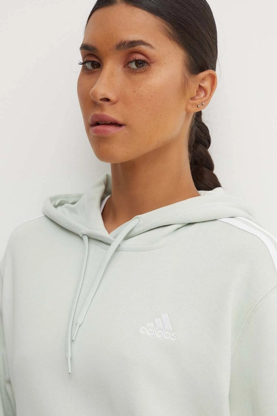 Pamučna dukserica adidas Essentials zelena IY4215