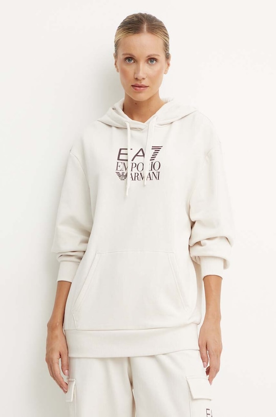 Dukserica EA7 Emporio Armani s kapuljačom bež TJZCZ.6DTM13.1120