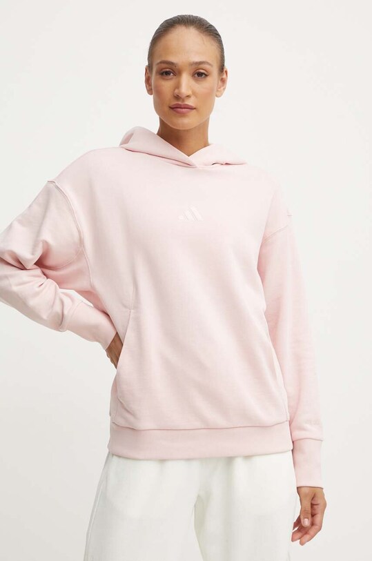 Pamučna dukserica adidas All SZN pamuk roza IY6812