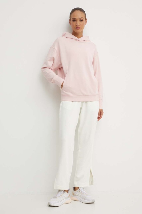 Bavlněná mikina adidas All SZN IY6812 růžová AW24