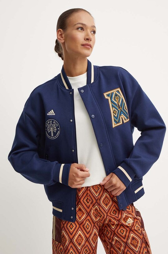 adidas geaca bomber x Farm Rio cu captuseala bleumarin JE9219