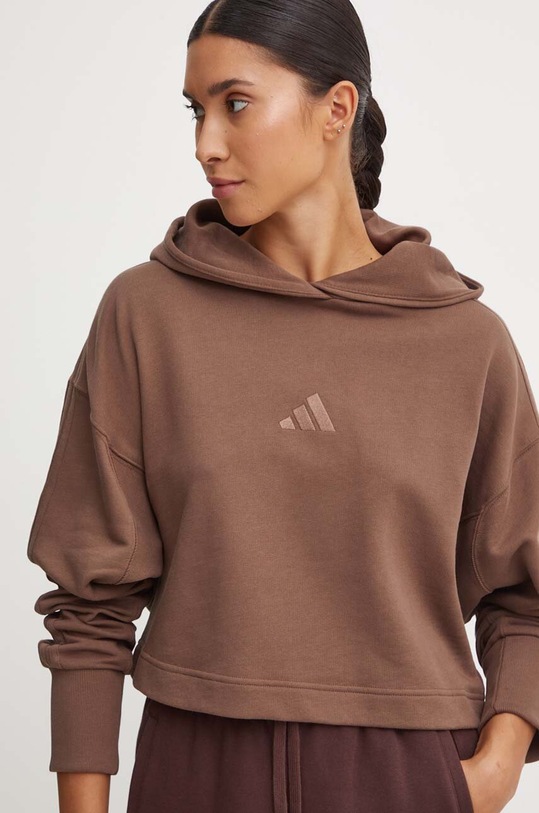 Кофта adidas All SZN с капюшоном коричневый JI9105