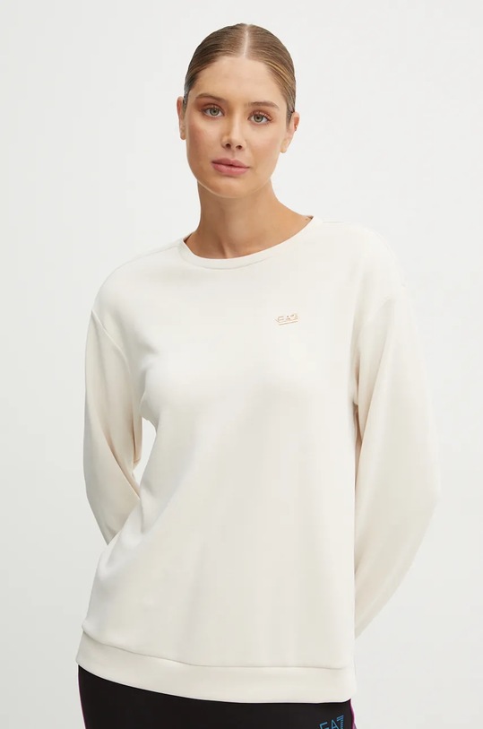 Mikina EA7 Emporio Armani bez kapuce béžová TJZBZ.6DTM07.1120