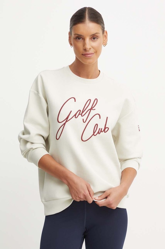 Dukserica EA7 Emporio Armani s elastinom bež TJUEZ.6DTM40.1910