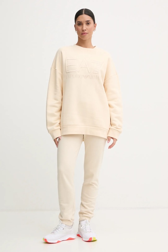 EA7 Emporio Armani hanorac de bumbac PJOPZ.6DUM14.1713 bej AW24