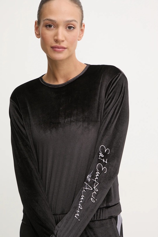 Велюрова кофта EA7 Emporio Armani чорний TJZDZ.6DTM28.1200