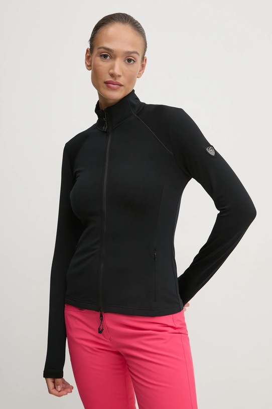 Спортивна кофта EA7 Emporio Armani з еластаном чорний TJJFZ.6DTM48.1200