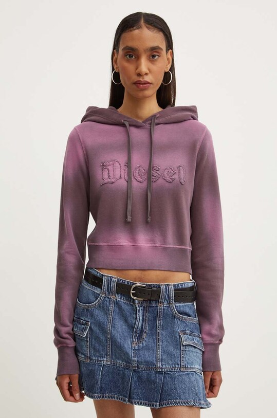 Diesel hanorac de bumbac F-SLIMMY-HOOD-P1 imprimeu violet A14184.0IPAP