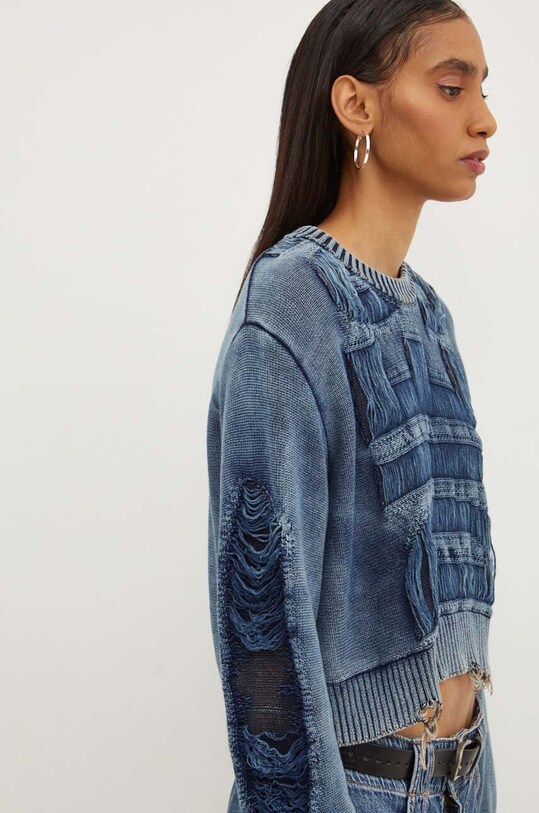 Diesel maglione in cotone M-ROTTA medio spessore blu A15589.0AJCZ