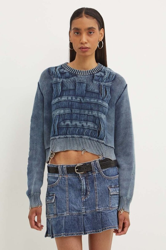 Diesel maglione in cotone M-ROTTA blu A15589.0AJCZ