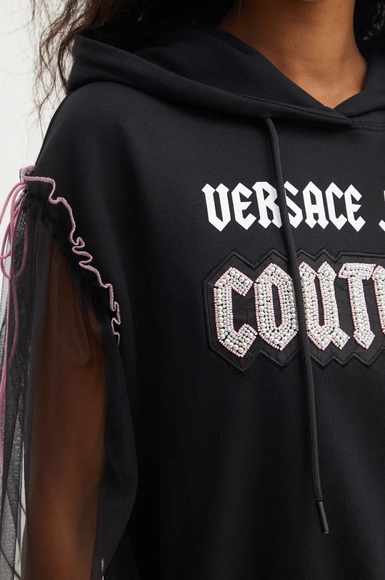 Βαμβακερή μπλούζα Versace Jeans Couture 77HAIC01.CF00C μαύρο