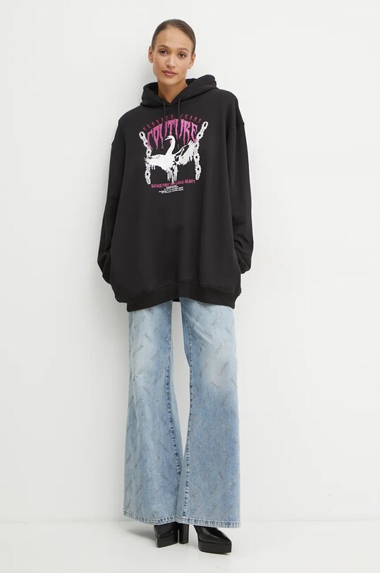 Bavlněná mikina Versace Jeans Couture 77HAIG01.CF01G černá AW24