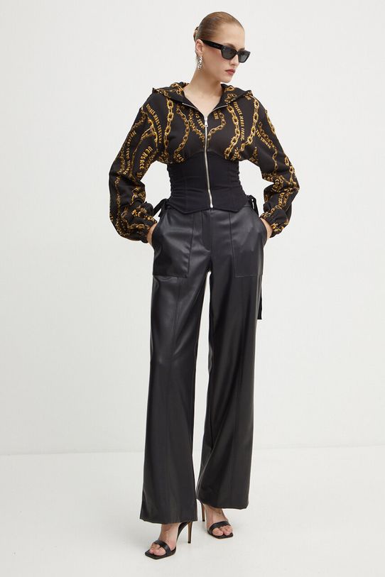 Pamučna dukserica Versace Jeans Couture 77HAI3A4.FS159 crna AW24