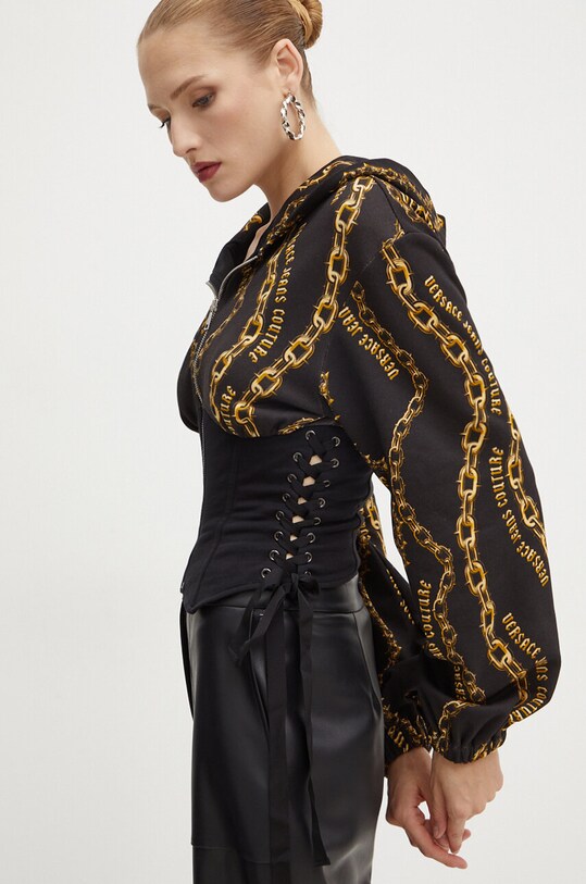 Бавовняна кофта Versace Jeans Couture чорний 77HAI3A4.FS159
