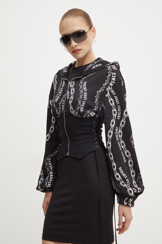 Bavlnená mikina Versace Jeans Couture čierna 77HAI3A4.FS159