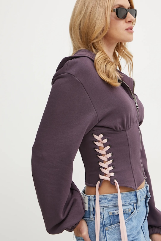 Хлопковая кофта Versace Jeans Couture 77HAI304.F0010 фиолетовой