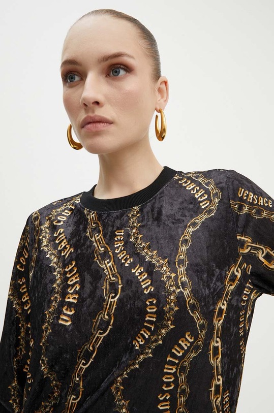 Velurová mikina Versace Jeans Couture 77HAI309.JS367 černá