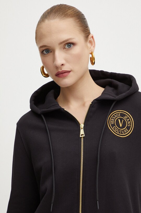 Бавовняна кофта Versace Jeans Couture чорний 77HAIT00.CF01T