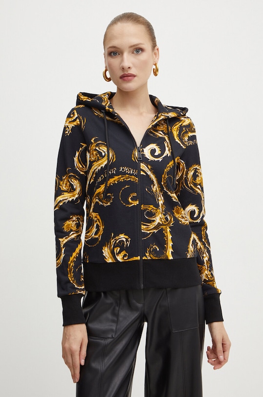 Bavlněná mikina Versace Jeans Couture s kapucí černá 77HAI306.FS171