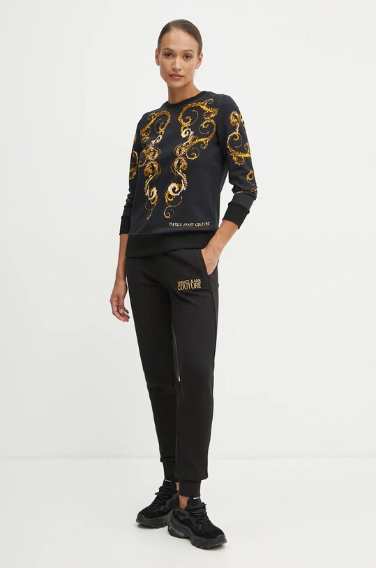 Бавовняна кофта Versace Jeans Couture 77HAI3P9.FS178 чорний AW24