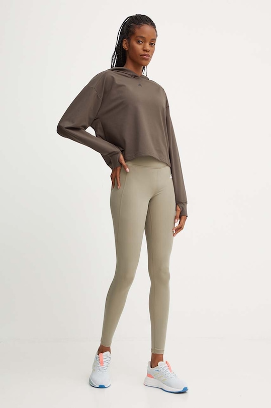 adidas Performance bluza treningowa Strength IW3190 brązowy AW24