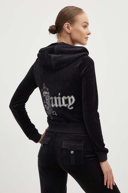 Odzież Juicy Couture bluza welurowa RENAISSANCE ROBYN HOODIE JCGAS224001.101 czarny