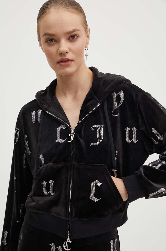 Juicy Couture bluza welurowa NALA AO DIAMANTE JCMAS224251.101 czarny