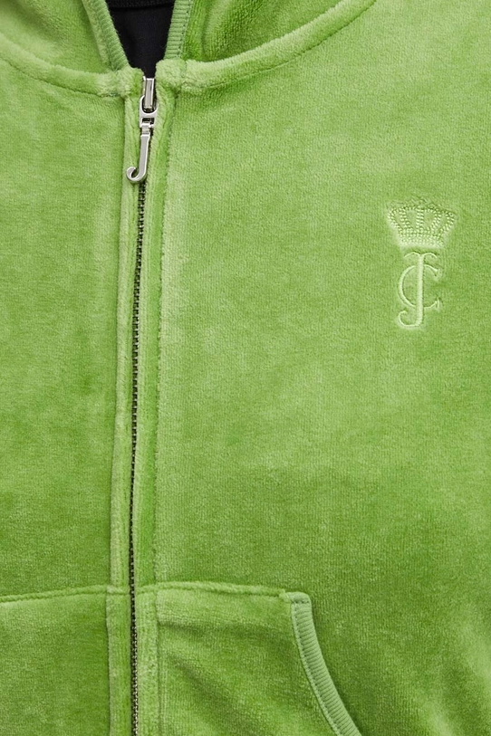 Juicy Couture bluză din velur HERITAGE ROBYN HOODIE JCSEBJ007.677 verde