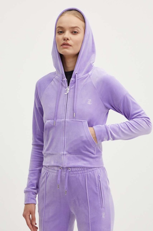 Odzież Juicy Couture bluza welurowa MADISON HOODIE JCWA122001.359 fioletowy