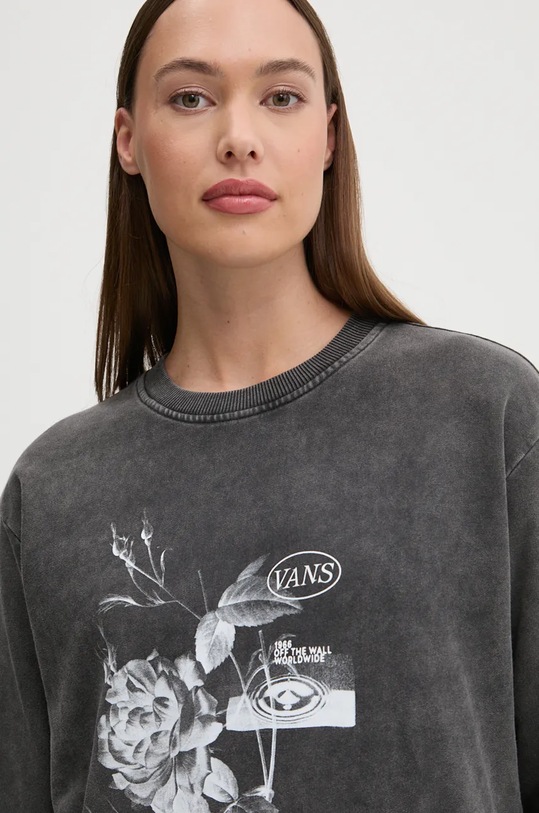 Bavlněná mikina Vans šedá VN000JTGBLK1