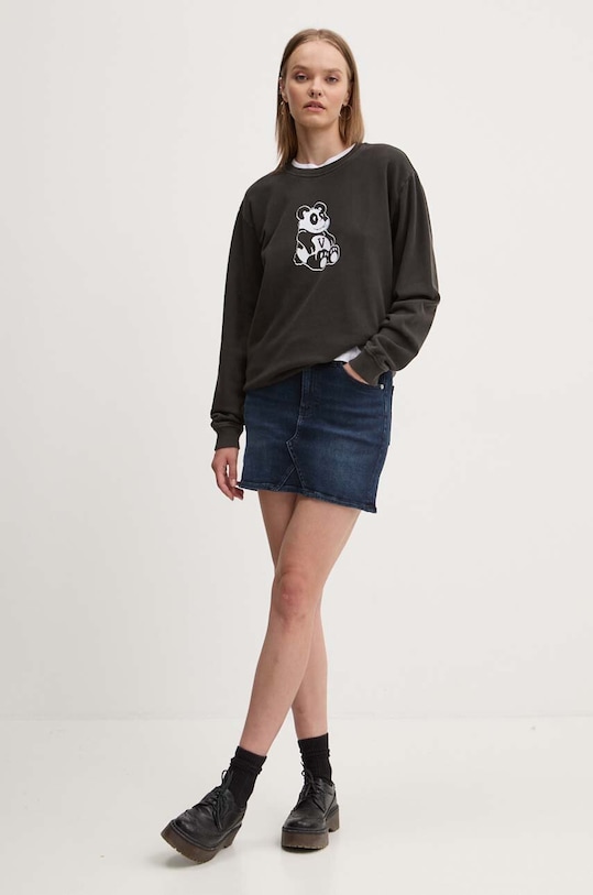 Bavlněná mikina Vans VN000HCBBLK1 šedá AW24